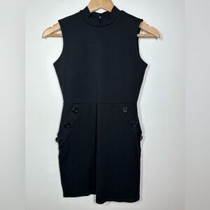 Rebel Sugar Black Bodycon‎ Mock Neck Mini Dress XS
